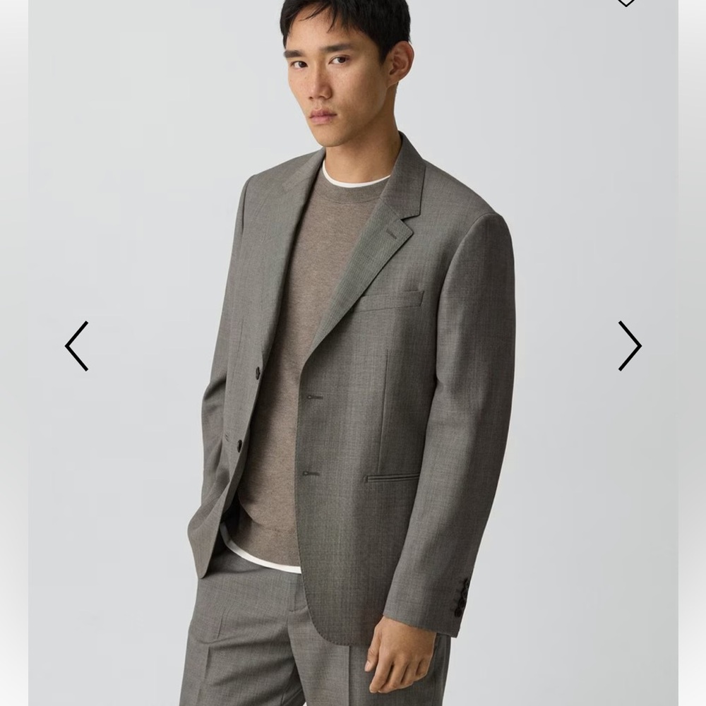 Theory Standard Checked Blazer In Wool - Picture 2 of 13